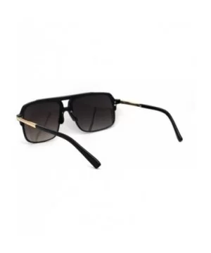 Mirror Lens Half Rim Plastic Racer Mobster Sunglasses - Black Silver Mirror - C3195KNE2C0 $9.16 Rectangular