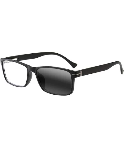 Transition Photochromic Mens Rectangular Rectangle Nerd Geek Reading Glasses UV400 Sunglasses - Black - C318T5CO84R $17.37 Re...