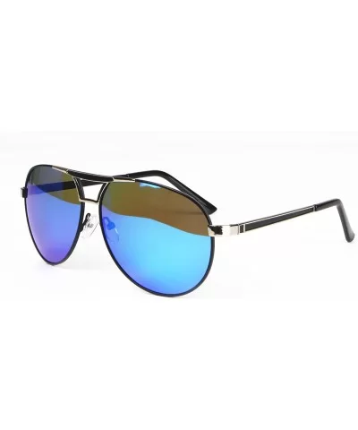 Style Classic Aviator Sunglasses Polarized 100% UV protection - Silver Blue - CY182KZA0XY $10.76 Aviator