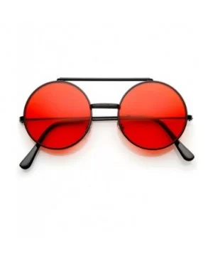 Limited Edition Color Flip-Up Lens Round Circle Django Sunglasses (Red) - CY11CL3KMXL $6.66 Round