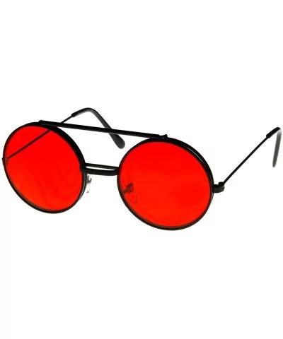 Limited Edition Color Flip-Up Lens Round Circle Django Sunglasses (Red) - CY11CL3KMXL $6.66 Round