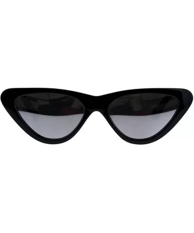 Womens Mod Chic Retro Gothic Cat Eye Plastic Sunglasses - Black Mirror - CD18C2ZQU66 $5.78 Cat Eye