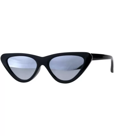 Womens Mod Chic Retro Gothic Cat Eye Plastic Sunglasses - Black Mirror - CD18C2ZQU66 $5.78 Cat Eye