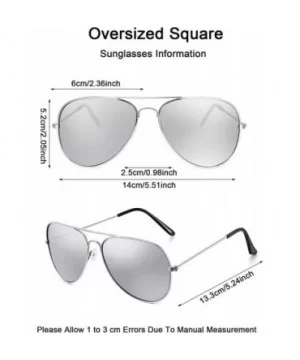 Silver Mirrored Sunglasses Metal Frame Sunglasses Flat Mirror Lens Sunglasses for Adults - CN192M7CE4I $6.55 Square