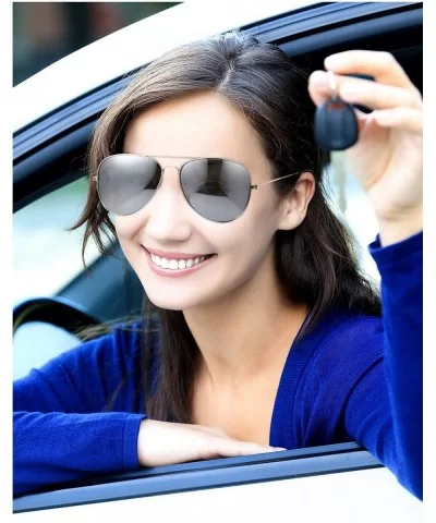 Silver Mirrored Sunglasses Metal Frame Sunglasses Flat Mirror Lens Sunglasses for Adults - CN192M7CE4I $6.55 Square