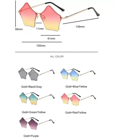 Rimless Star Sunglasses Women Elegant Luxury Retro Shades Hipster Glasses Designer Gradient Sunglasses - CQ18Y5D04S8 $21.20 S...