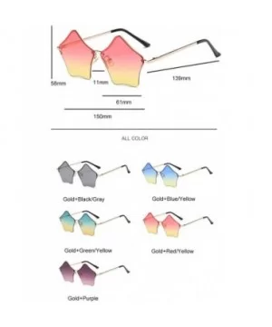 Rimless Star Sunglasses Women Elegant Luxury Retro Shades Hipster Glasses Designer Gradient Sunglasses - CQ18Y5D04S8 $21.20 S...