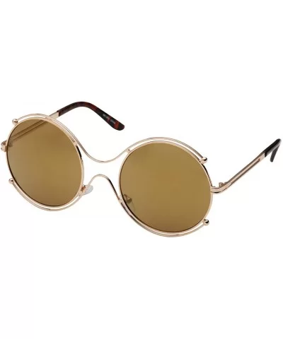 Women's Aviator Round Lens Vintage Style Sunglasses - Silver Frame Smoke Lens - C212LZTXZ21 $12.07 Aviator