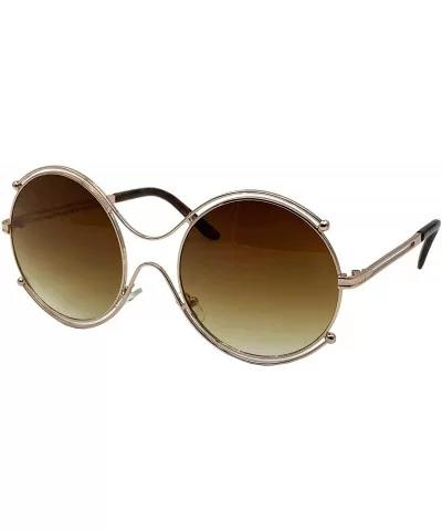 Women's Aviator Round Lens Vintage Style Sunglasses - Silver Frame Smoke Lens - C212LZTXZ21 $12.07 Aviator