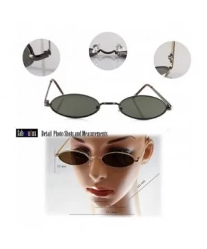 Retro Thick Frame Slim Wide Oval Flat Lens Smoke Mirror Sunglasses A242 - Silver Black - C418KQHDHUK $8.91 Oval