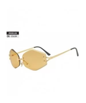 Rimless Sunglasses Women Sun Glasses Female Summer Brown Red Gradient Shades UV400 Metal - 6 - CR18Y39DIY7 $20.13 Semi-rimless