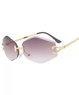 Rimless Sunglasses Women Sun Glasses Female Summer Brown Red Gradient Shades UV400 Metal - 6 - CR18Y39DIY7 $20.13 Semi-rimless