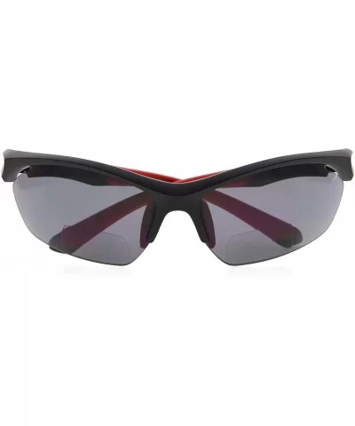 Retro Mens Womens Sports Half-Rimless Bifocal Sunglasses - Black Frame/Red Arm - C3189AI37K8 $17.01 Sport