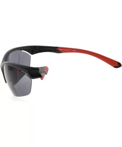 Retro Mens Womens Sports Half-Rimless Bifocal Sunglasses - Black Frame/Red Arm - C3189AI37K8 $17.01 Sport