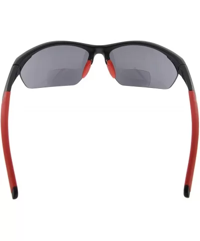 Retro Mens Womens Sports Half-Rimless Bifocal Sunglasses - Black Frame/Red Arm - C3189AI37K8 $17.01 Sport