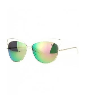 Metal Wire Rim Horned Butterfly Womens Sunglasses - Gold Peach - CO12FLPIJ3P $10.41 Butterfly