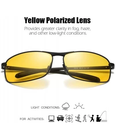 Yellow Tinted Polarized Sunglasses Low Light Overcast Fishing Driving Increase Contrast UV400 Protection - C918EO9AQ9D $15.60...