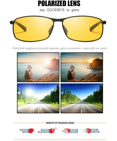 Yellow Tinted Polarized Sunglasses Low Light Overcast Fishing Driving Increase Contrast UV400 Protection - C918EO9AQ9D $15.60...