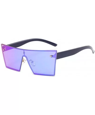 Fashion Mirrored TV Style Sunglasses Metal Frame 62mm - Black/Blue - C212FJ31HD3 $14.55 Wayfarer