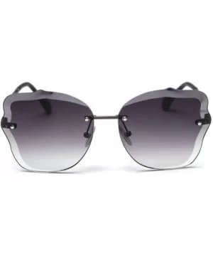 Trimmed Sunglasses Glasses Vintage Gradient - Gun&gray - CQ194HG3G86 $8.99 Square