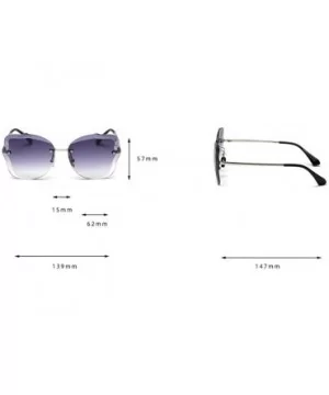 Trimmed Sunglasses Glasses Vintage Gradient - Gun&gray - CQ194HG3G86 $8.99 Square