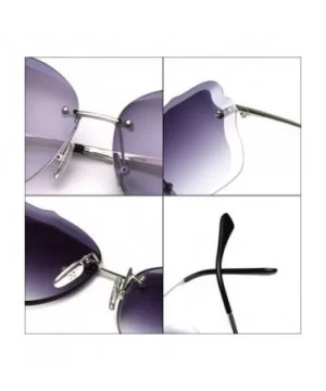 Trimmed Sunglasses Glasses Vintage Gradient - Gun&gray - CQ194HG3G86 $8.99 Square