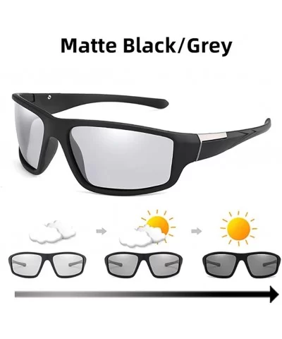 Photochromic Sunglasses Matte Unisex-Polarized Outdoor Goggles-Shade Glasses - C - CC1905WOHMU $26.08 Rectangular