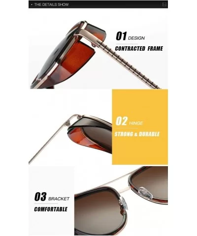 Stark Sunglasses Square Metal Frame Men Women Unisex Vintage Aviator Square Sunglasses with Case .Blue - Blue - CK18AZS7U0G $...