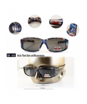 Abstract Floral Art Translucent Rectangle Polarized OTG Sunglasses P015 - Blue Swirl - CU18D2XG08N $11.74 Square