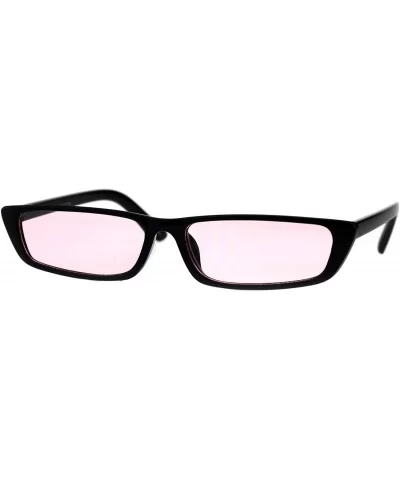 Skinny Rectangular Sunglasses Unisex Trendy Fashion Black Frame Color Lens - Black - C018H7WKDK6 $8.58 Rectangular