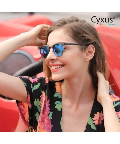 Cateye Women Sunglasses Polarized UV Protection Driving Sun Glasses for Fishing Riding Outdoors - Blue -Lens - CB18EO6L42S $1...