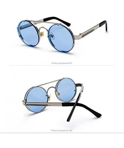 Unisex Fashion Sunglasses for Driving-Travel Outdoor Activites UV400 Eyewear - C7-gold Frame Blue Lens - CM18X4NYRQ4 $21.29 R...