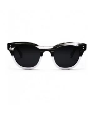 Women's Polarized Modern Classis Vista Horned Rim Vintage Sunglasses - Black - CG12E0DXJXJ $33.20 Round