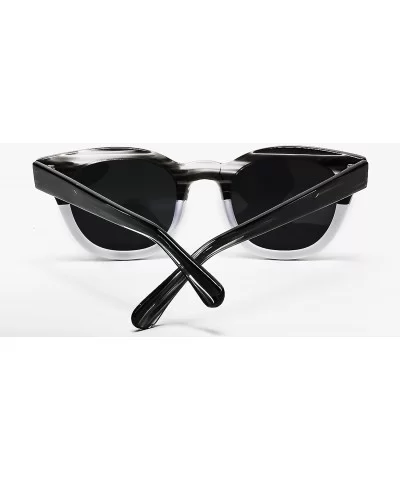 Women's Polarized Modern Classis Vista Horned Rim Vintage Sunglasses - Black - CG12E0DXJXJ $33.20 Round