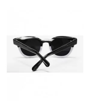 Women's Polarized Modern Classis Vista Horned Rim Vintage Sunglasses - Black - CG12E0DXJXJ $33.20 Round