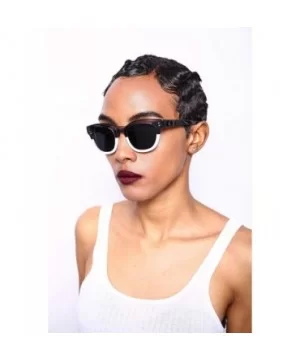 Women's Polarized Modern Classis Vista Horned Rim Vintage Sunglasses - Black - CG12E0DXJXJ $33.20 Round