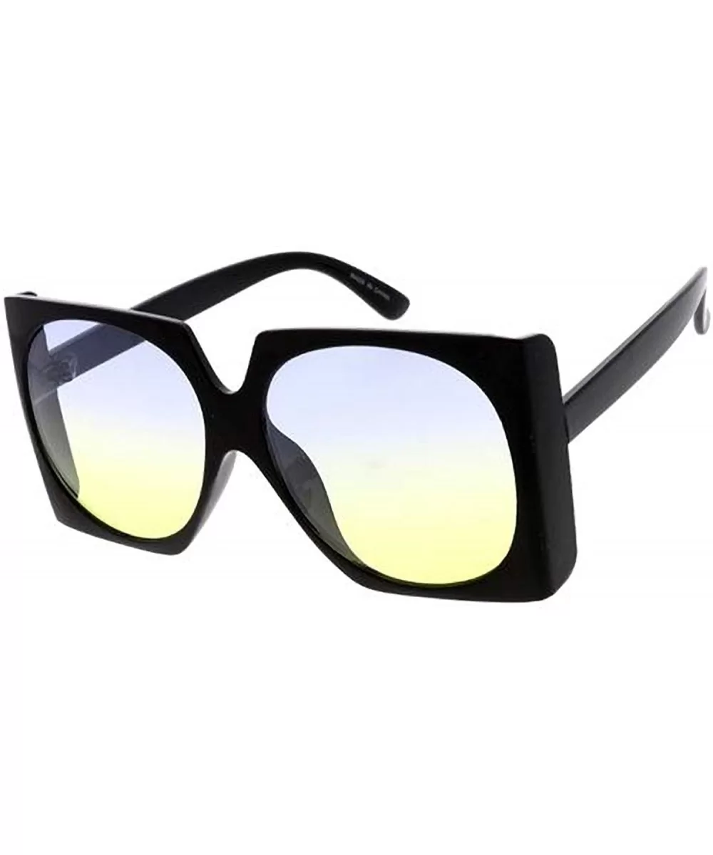 Butterfly Frame Bulky Candy Lens 70s Retro Fashion Sunglasses - CG18U0OKK4W $9.80 Square