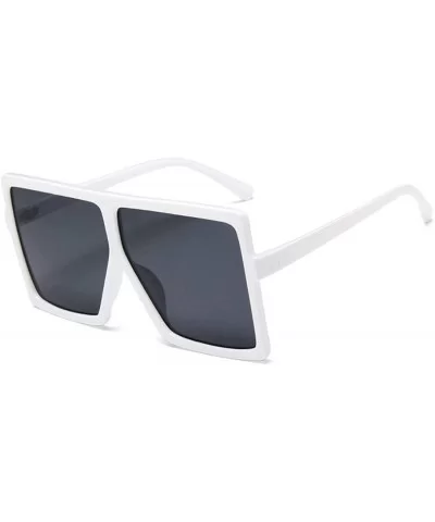 Squared Oversized Sunglasses for Women Men-Fashion Stylish Flat Top Design Big Shades UV Protection 8076 - CM197QKTOID $6.42 ...