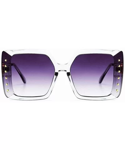 Sunglasses Designer Oversized Glasses Diamond - Clear&gray - C818WTX7TL0 $8.96 Oversized