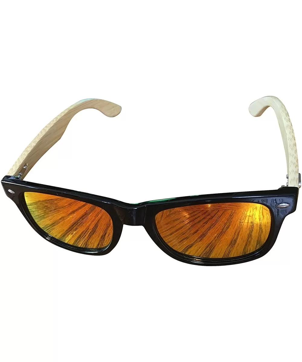 Unisex Dapper Wooden Arm Sunglasses Polarized with UV 400 protection - Black - CJ12M1FW0LP $6.17 Oval