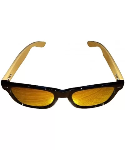 Unisex Dapper Wooden Arm Sunglasses Polarized with UV 400 protection - Black - CJ12M1FW0LP $6.17 Oval