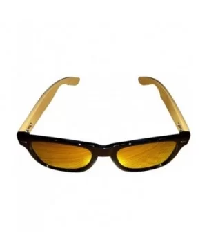 Unisex Dapper Wooden Arm Sunglasses Polarized with UV 400 protection - Black - CJ12M1FW0LP $6.17 Oval