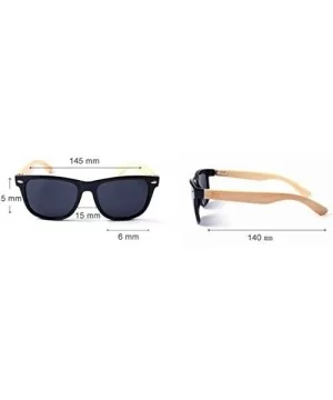 Unisex Dapper Wooden Arm Sunglasses Polarized with UV 400 protection - Black - CJ12M1FW0LP $6.17 Oval