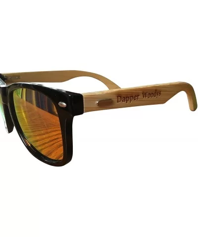 Unisex Dapper Wooden Arm Sunglasses Polarized with UV 400 protection - Black - CJ12M1FW0LP $6.17 Oval