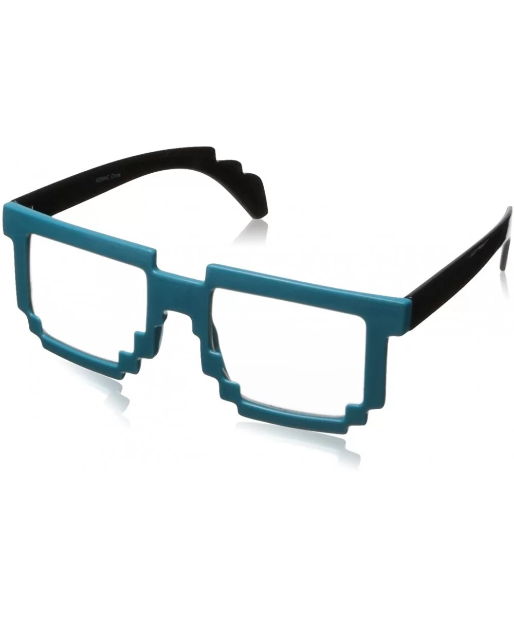 8 Bit Pixel Shield Sunglasses - Blue - CJ11K08U0TF $16.88 Shield