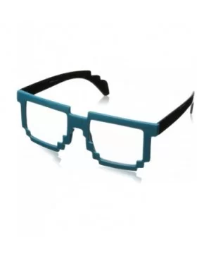 8 Bit Pixel Shield Sunglasses - Blue - CJ11K08U0TF $16.88 Shield