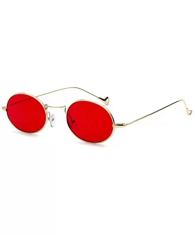 2018 Fashion Classic Oval Sunglasses For Womens/Mens HD Lens Eyewear UV400 - Red - CX188YU3KHQ $7.89 Oval