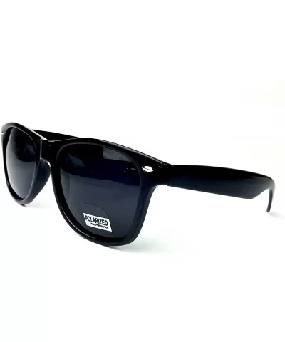 UV400 Color Mirror Metal Aviator Polarized 62mm Sunglasses - Polarized Black - Glossy Black Frame - CR118PWMLOF $7.63 Wayfarer