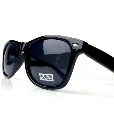 UV400 Color Mirror Metal Aviator Polarized 62mm Sunglasses - Polarized Black - Glossy Black Frame - CR118PWMLOF $7.63 Wayfarer