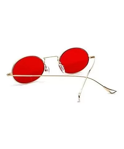 2018 Fashion Classic Oval Sunglasses For Womens/Mens HD Lens Eyewear UV400 - Red - CX188YU3KHQ $7.89 Oval